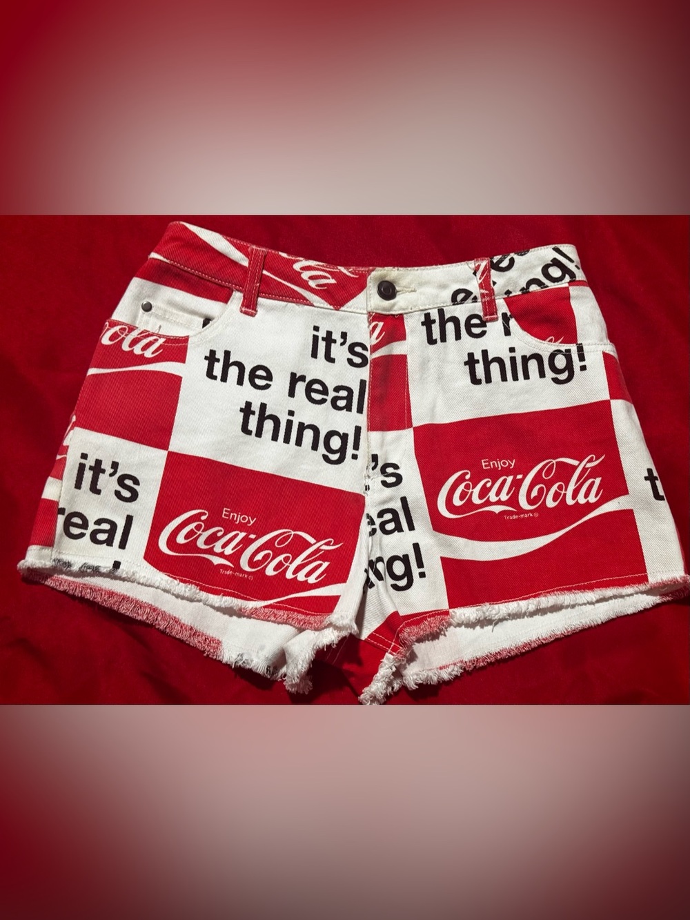 Coca Cola Red & White Logo Women’s Denim Shorts